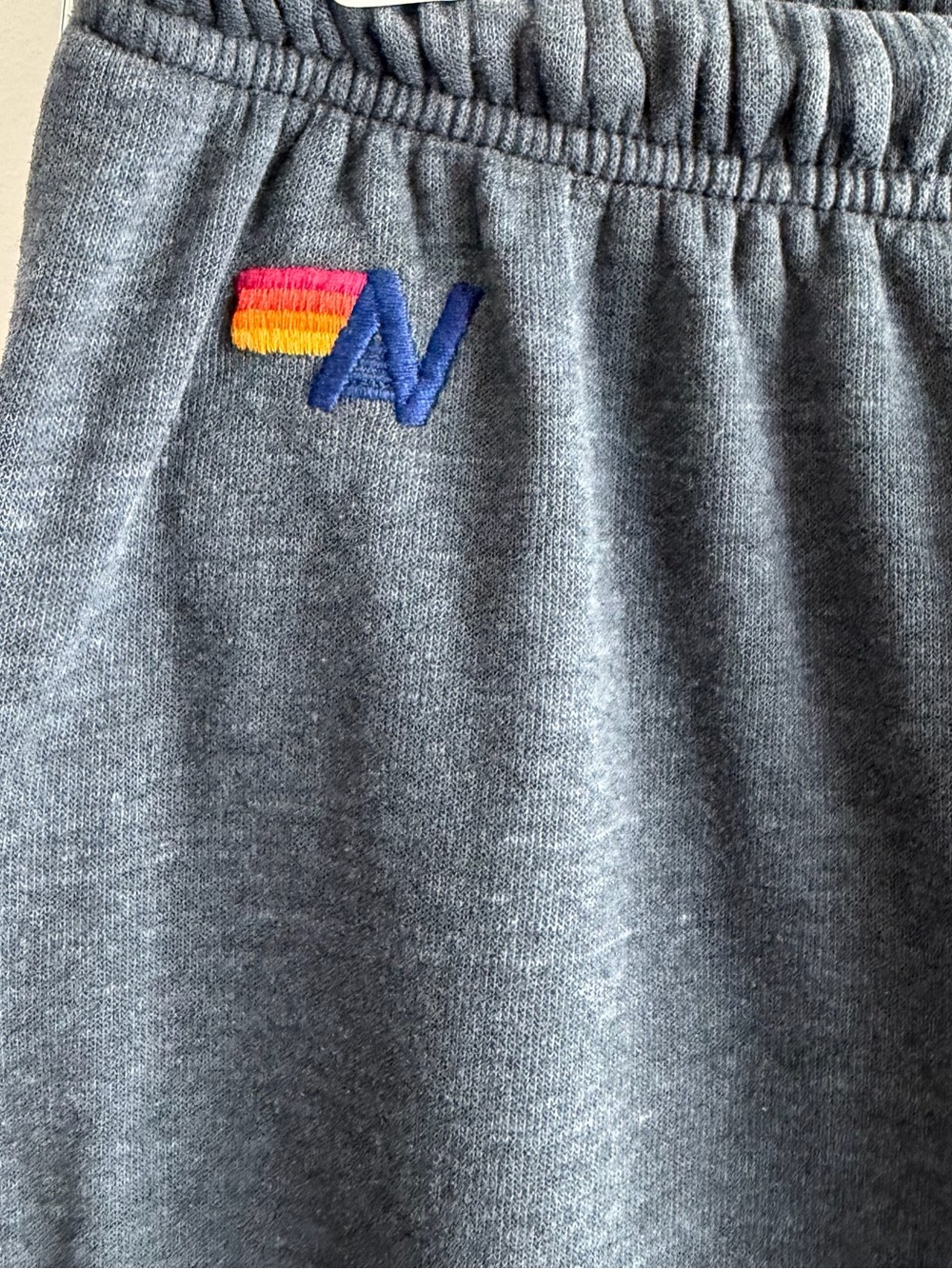 Aviator Nation Charcoal Joggers w/ Rainbow Gradient Lightening Bolt - Picture 3 of 7